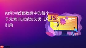如何为嵌套数组中的每个子元素自动添加父级 ID 引用
