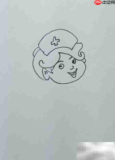 快乐工作的小护士简笔画