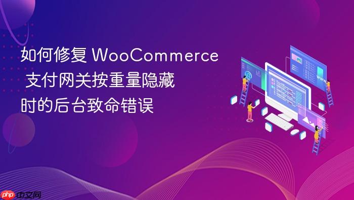 如何修复 WooCommerce 支付网关按重量隐藏时的后台致命错误