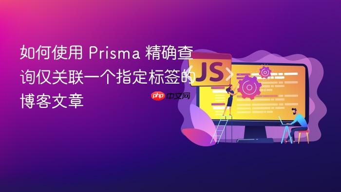 如何使用 Prisma 精确查询仅关联一个指定标签的博客文章