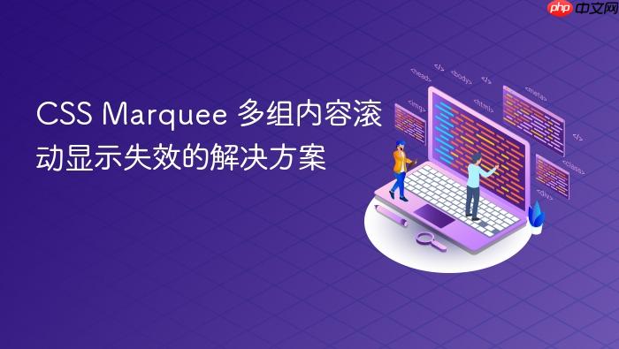 CSS Marquee 多组内容滚动显示失效的解决方案