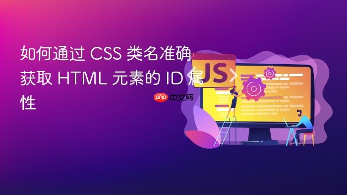 如何通过 CSS 类名准确获取 HTML 元素的 ID 属性
