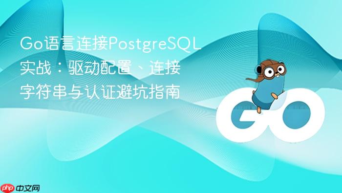 Go语言连接PostgreSQL实战:驱动配置、连接字符串与认证避坑指南