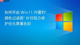 如何开启 win11 内置的“颜色过滤器” 针对视力保护优化屏幕色彩