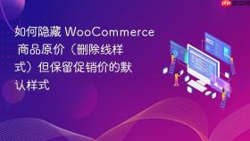 如何隐藏 WooCommerce 商品原价（删除线样式）但保留促销价的默认样式

