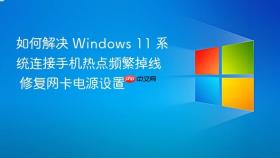 如何解决 windows 11 系统连接手机热点频繁掉线 修复网卡电源设置
