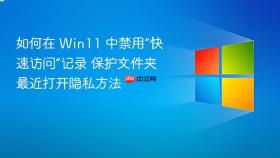 如何在 win11 中禁用“快速访问”记录 保护文件夹最近打开隐私方法