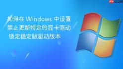 如何在 Windows 中设置禁止更新特定的显卡驱动 锁定稳定版驱动版本