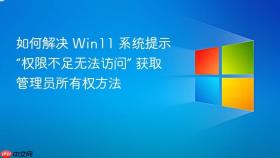 如何解决 win11 系统提示“权限不足无法访问” 获取管理员所有权方法