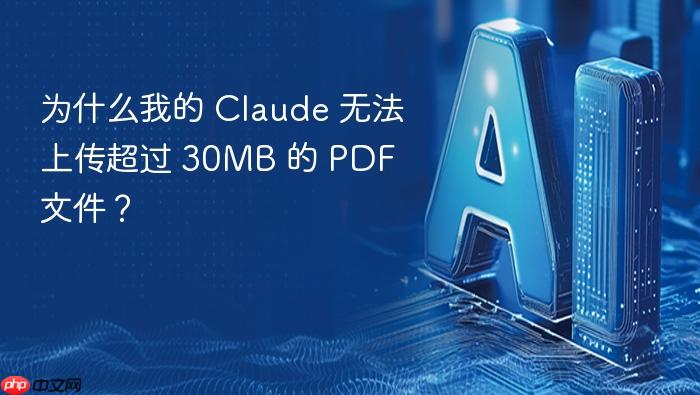 为什么我的 claude 无法上传超过 30mb 的 pdf 文件？