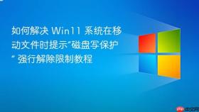 如何解决 win11 系统在移动文件时提示“磁盘写保护” 强行解除限制教程
