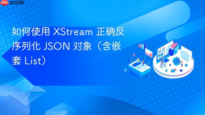 如何使用 XStream 正确反序列化 JSON 对象(含嵌套 List)