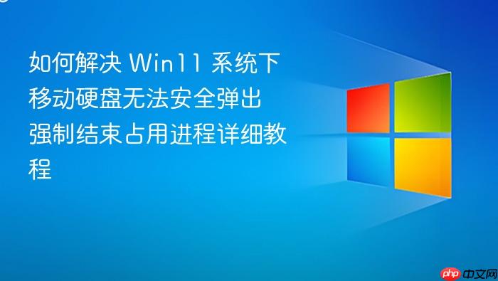 如何解决 win11 系统下移动硬盘无法安全弹出 强制结束占用进程详细教程