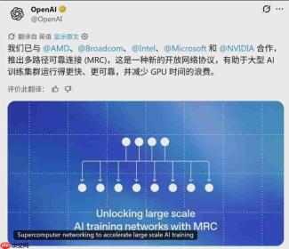 OpenAI 联合英伟达等巨头发布 MRC 协议，重塑大规模 AI 训练网络架构