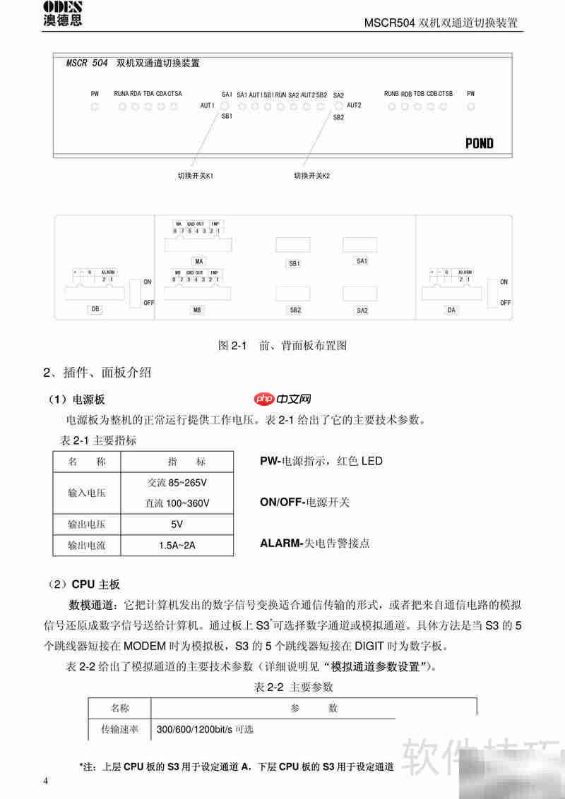 澳德思MSCR504双机切换说明