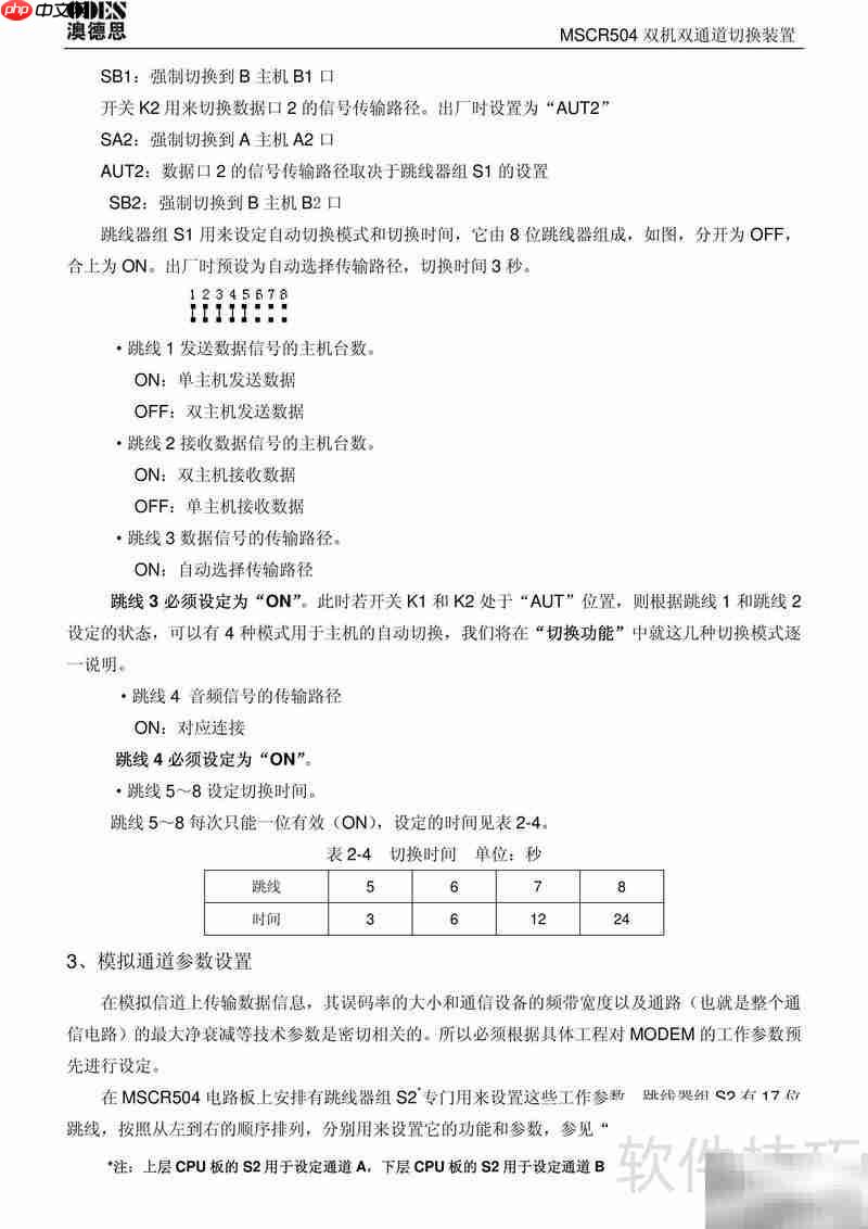 澳德思MSCR504双机切换说明
