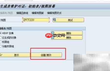 SAP数据库表维护配置
