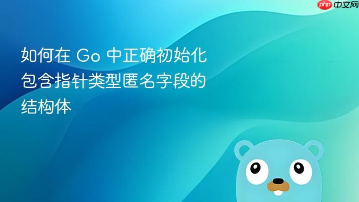 如何在 Go 中正确初始化包含指针类型匿名字段的结构体