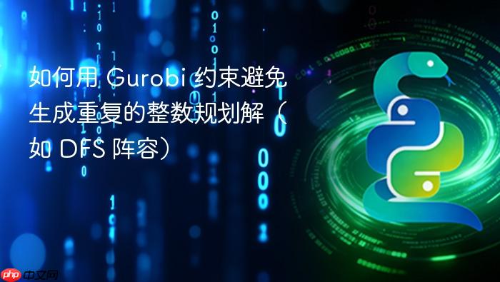 如何用 Gurobi 约束避免生成重复的整数规划解(如 DFS 阵容)