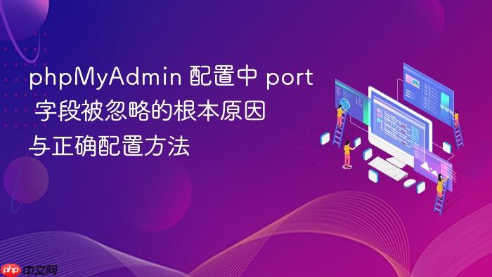 phpMyAdmin 配置中 port 字段被忽略的根本原因与正确配置方法
