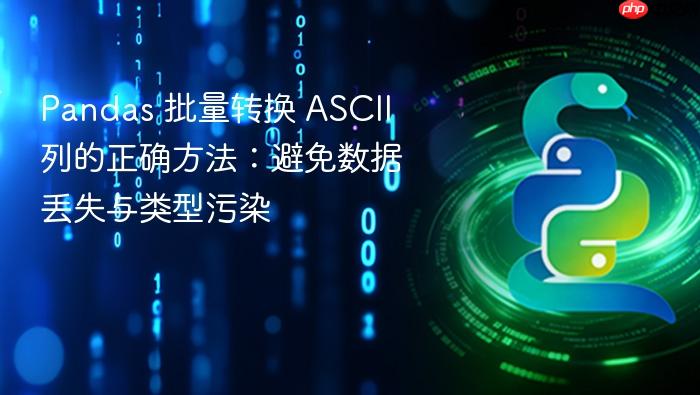 Pandas 批量转换 ASCII 列的正确方法:避免数据丢失与类型污染