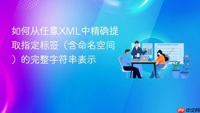 如何从任意XML中精确提取指定标签(含命名空间)的完整字符串表示