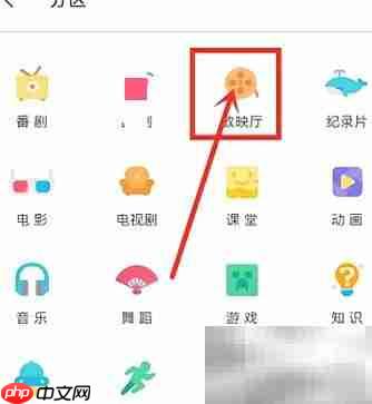 如何进入哔哩哔哩放映室