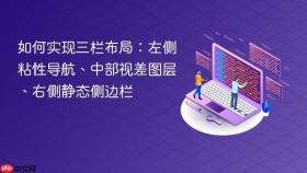 如何实现三栏布局：左侧粘性导航、中部视差图层、右侧静态侧边栏
