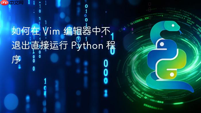 如何在 Vim 编辑器中不退出直接运行 Python 程序

