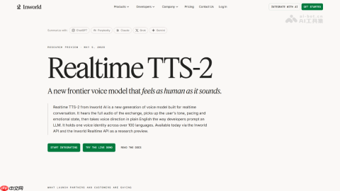 Realtime TTS-2— Inworld AI 推出的实时语音合成模型