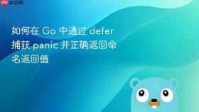 如何在 Go 中通过 defer 捕获 panic 并正确返回命名返回值
