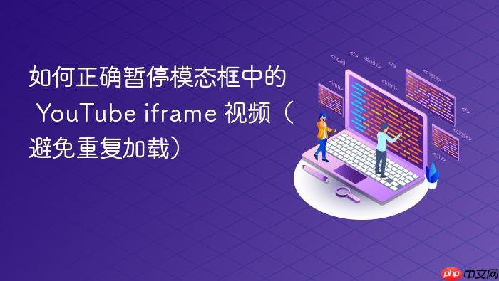 如何正确暂停模态框中的 YouTube iframe 视频(避免重复加载)