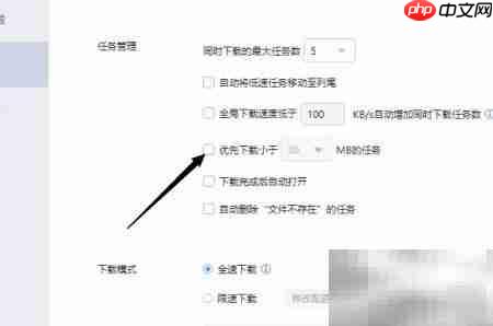 迅雷小文件优先下载设置