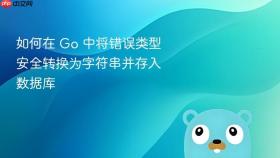 如何在 Go 中将错误类型安全转换为字符串并存入数据库
