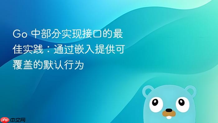 Go 中部分实现接口的最佳实践:通过嵌入提供可覆盖的默认行为