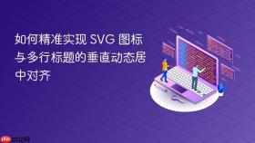 如何精准实现 SVG 图标与多行标题的垂直动态居中对齐
