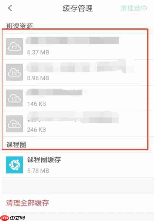 云班课怎么清除班课资源的缓存?-云班课清除班课资源缓存的方法