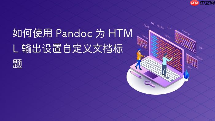 如何使用 Pandoc 为 HTML 输出设置自定义文档标题