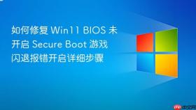 如何修复 win11 bios 未开启 secure boot 游戏闪退报错开启详细步骤