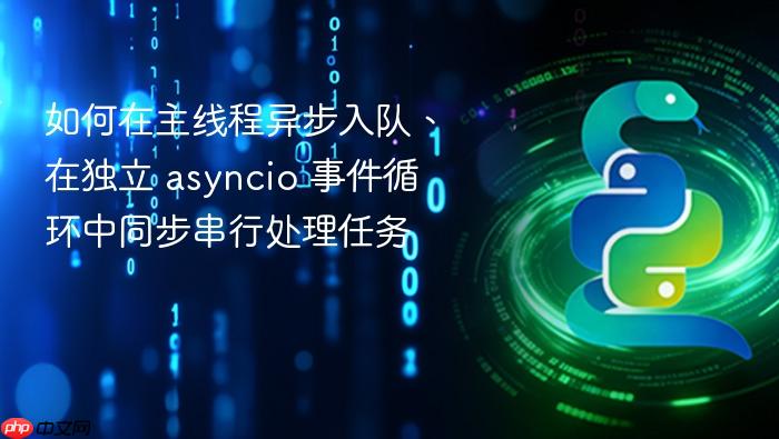 如何在主线程异步入队、在独立 asyncio 事件循环中同步串行处理任务