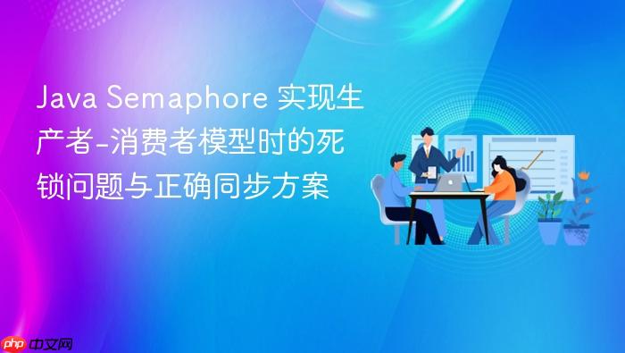 Java Semaphore 实现生产者-消费者模型时的死锁问题与正确同步方案