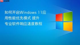 如何开启windows 11应用性能优先模式 提升专业软件响应速度教程