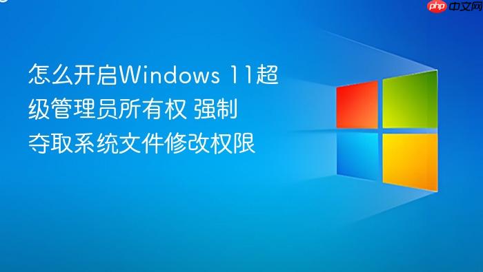 怎么开启windows 11超级管理员所有权 强制夺取系统文件修改权限