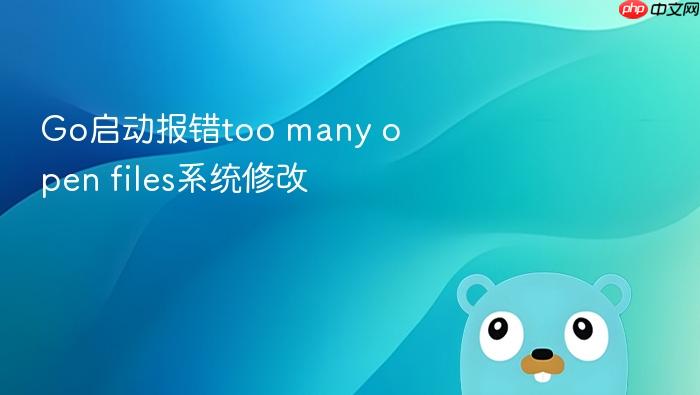 go启动报错too many open files系统修改