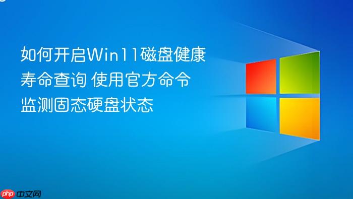 如何开启win11磁盘健康寿命查询 使用官方命令监测固态硬盘状态