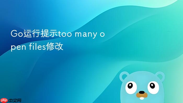 go运行提示too many open files修改