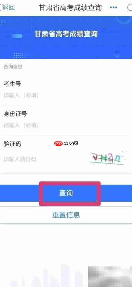 甘肃高考成绩查询指南