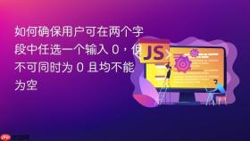 如何确保用户可在两个字段中任选一个输入 0，但不可同时为 0 且均不能为空
