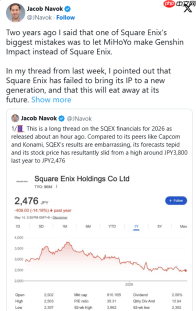 前SE高管认为公司需要对其IP进行现代化改造