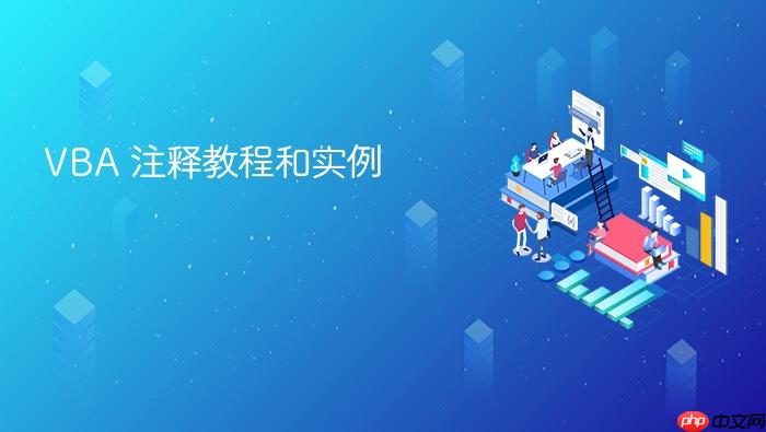 vba 注释教程和实例